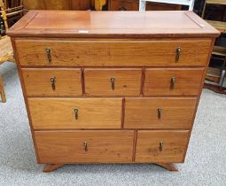 EASTERN HARDWOOD CHEST OF 8 DRAWERS - 90 CM TALL X 90 CM WIDE