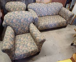 ****LOT WITHDRAWN**** 20TH CENTURY OVERSTUFFED 3-PIECE LIVINGROOM SUITE