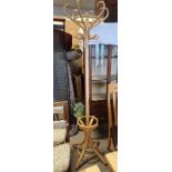 BENTWOOD HAT TREE ON 4 SPREADING SUPPORTS - 194 CM TALL