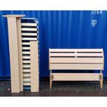 BEECH & METAL BEDFRAME,