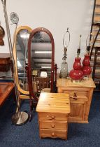 PINE BEDSIDE CABINET WITH SINGLE DRAWER OVER PANEL DOOR,