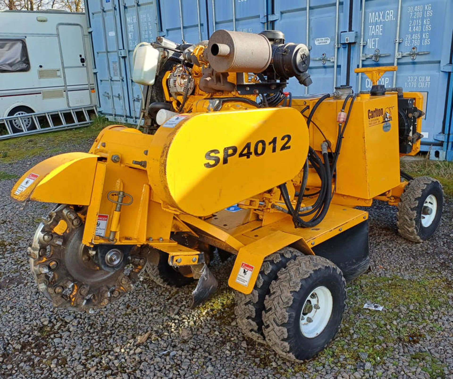 2013 CARLTON SP4012 STUMP GRINDER 45HP DIESEL STUMP GRINDER WITH 4 WHEEL DRIVE AND REMOTE