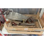 SELECTION OF VINTAGE TOOLS TO INCLUDE A PLANE, SUPERIOR SAW,