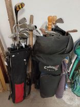 SELECTION OF GOLF CLUBS IN 2 BAGS