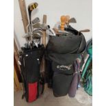 SELECTION OF GOLF CLUBS IN 2 BAGS