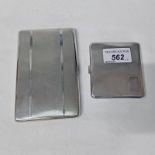 2 SILVER ENGINE TURNED CARD CASES,