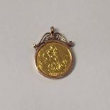 1878 SOVEREIGN IN A 9CT GOLD PENDANT MOUNT - 10.