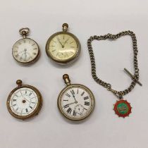 VARIOUS POCKET WATCHES & WATCH & CHAIN