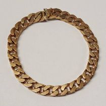 9K GOLD FLAT LINK BRACELET - 20CM LONG, 32.