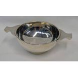 SILVER QUAICH BY WAKELY & WHEELER, EDINBURGH 1963, TOTAL LENGTH 15CM - 4.