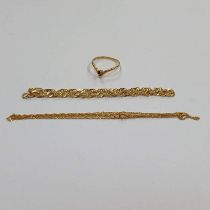 9CT GOLD CHAIN, 9CT GOLD BRACELET & 9CT GOLD RING - 4.