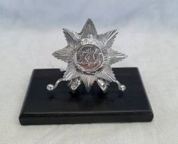 VICTORIAN SILVER REGIMENTAL OFFICERS MESS MENU CARD HOLDER FOR EAST YORKSHIRE REGT,