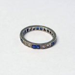 ART DECO STYLE SAPPHIRE SET ETERNITY RING - 2.