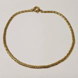 18CT GOLD FLAT LINK CHAIN NECKLACE MARKED 750 - 45 CM LONG, 24.