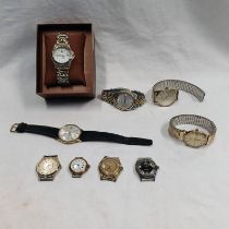 SELECTION OF VARIOUS WRISTWATCHES MARKED INGERSOLL ROTARY, 3 SEIKO, F.
