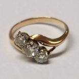 GOLD 3 - STONE DIAMOND TWIST RING, THE DIAMONDS APPROX 0.