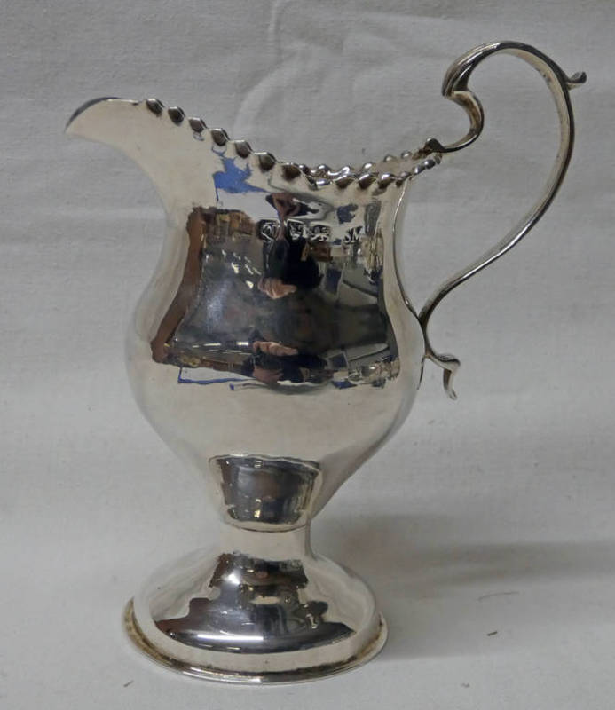 GEORGE III SILVER PEDESTAL CREAM JUG,