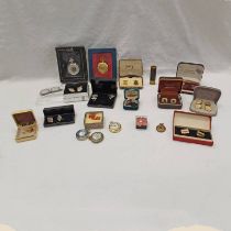 LARGE SELECTION OF VARIOUS PAIRS OF CUFF LINKS, 2 POCKETWATCHES,