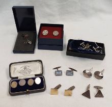 8 PAIRS OF 925 SILVER CUFF LINKS INCLUDING CONCORDE, PROPELLERS,