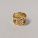 GEORGE IV 18CT GOLD MEMORIAM RING DATED 1829 - RING SIZE T, 7.