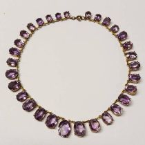 AMETHYST RIVIERE STYLE NECKLACE, LARGEST AMETHYST APPROX. 7.