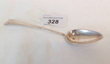 19TH CENTURY SCOTTISH PROVINCIAL SILVER TEA SPOON BY JAMES ORR, GREEENOCK,