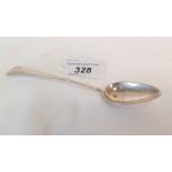 19TH CENTURY SCOTTISH PROVINCIAL SILVER TEA SPOON BY JAMES ORR, GREEENOCK,