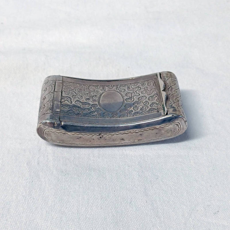 SILVER CURVED SNUFF BOX WITH GILDED INTERIOR BIRMINGHAM 1813