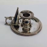 GEORGE III SILVER CHAMBER STICK WITH SNUFFER BY WILLIAM ABDY,