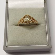 LATE 19TH CENTURY GOLD DIAMOND SET RING, THE OVAL DIAMOND APPROX 0.