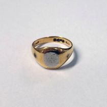 18CT GOLD SIGNET RING, CHESTER 1926 - RING SIZE U, 8.