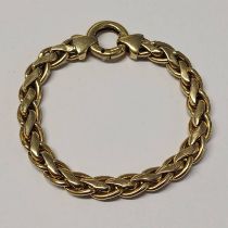 14CT GOLD BRACELET - 20 CM LONG, 21.