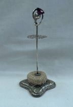 SILVER PLATED THISTLE HAT PIN STAND