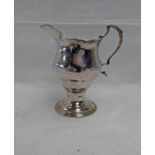 GEORGE III SILVER CREAM JUG ON CIRCULAR BASE,