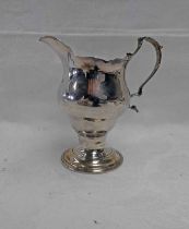 GEORGE III SILVER CREAM JUG ON CIRCULAR BASE,