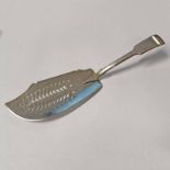 SILVER FISH SLICE WITH THISTLE DECORATION,