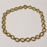 18CT GOLD FANCY LINK CHAIN NECKLACE - 44CM LONG, 55.