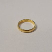 22CT GOLD WEDDING BAND - RING SIZE L, 3.