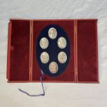 THE ROYAL FAMILY CAMEO COLLECTION OF SILVER OVAL CAMEO PANELS IN FITTED CASE BY JOHN PINCHES,