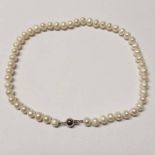 CULTURED PEARL NECKLACE - 44CM LONG, PEARLS 8.