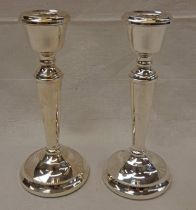 PAIR OF SILVER CANDLESTICKS, 15.