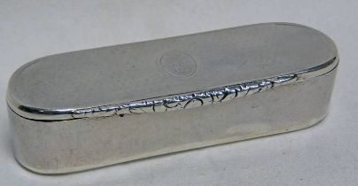 GEORGIAN SILVER OBLONG SNUFF BOX WITH ROUNDED ENDS BY RAWLINGS & SUMMERS,
