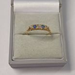 18CT GOLD SAPPHIRE & DIAMOND SET RING - 2.