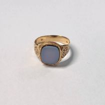 19TH CENTURY 14CT GOLD CARNELIAN SIGNET RING WITH AUSTRO-HUNGARIAN CONTROL MARKS - RING SIZE W, 6.