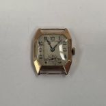 9CT GOLD GENTS WRISTWATCH - 15.