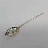 18TH CENTURY SILVER MOTE SPOON POSSIBLY BY DEVONSHIRE & WATKINS,