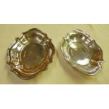 PAIR OF OVAL SILVER PIN DISHES,