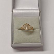 19TH CENTURY DIAMOND CLUSTER RING, THE CUSHION SHAPED DIAMONDS VERY APPROX 0.