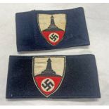 2 GERMAN STYLE NATIONAL ASSOCIATION OF VETERANS ARM BANDS