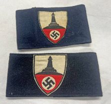2 GERMAN STYLE NATIONAL ASSOCIATION OF VETERANS ARM BANDS